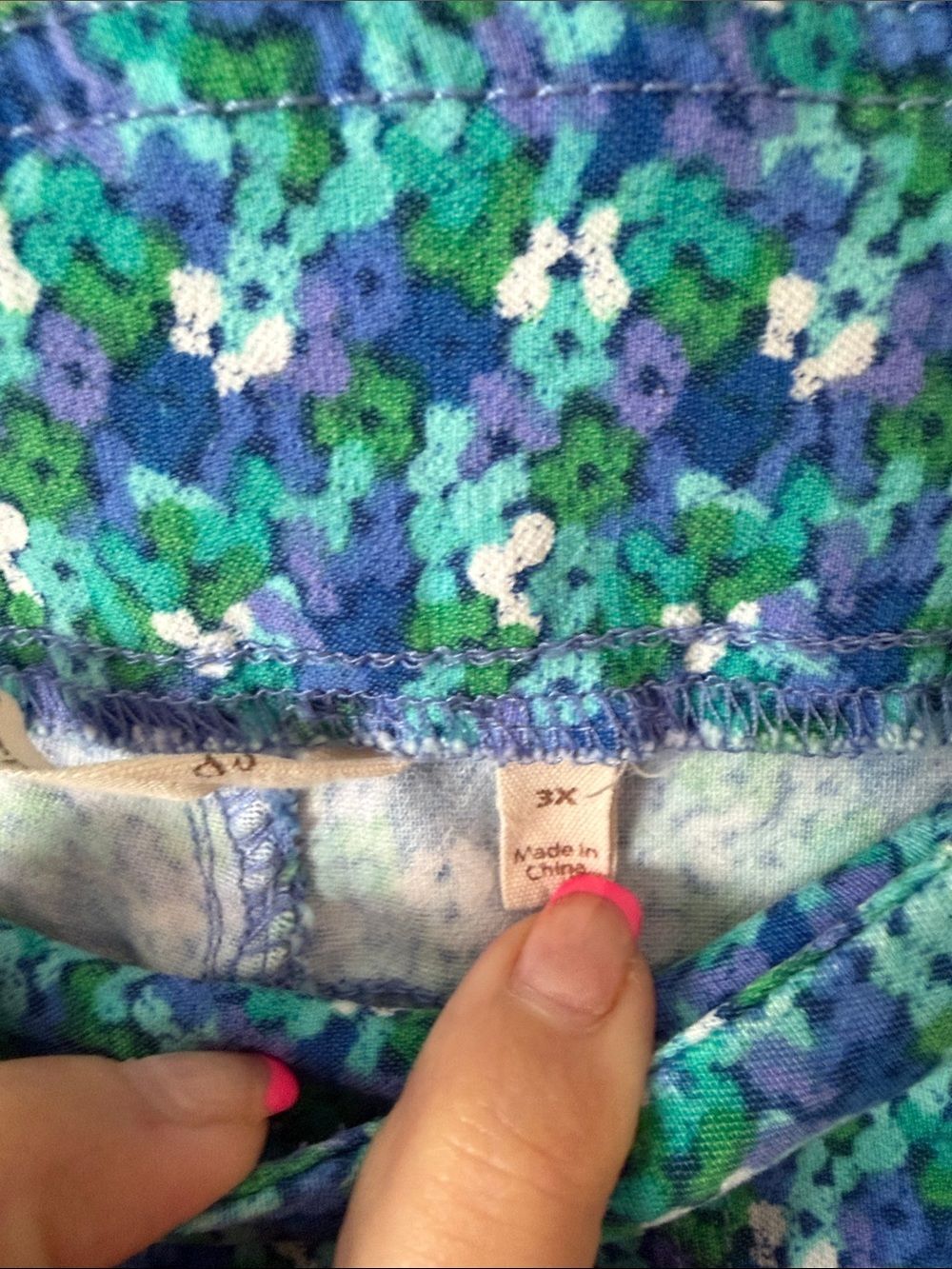 Soft Surroundings Blue Floral Straight Ankle Stretch Pull On Pants Sz 3X Plus - Picture 5 of 8